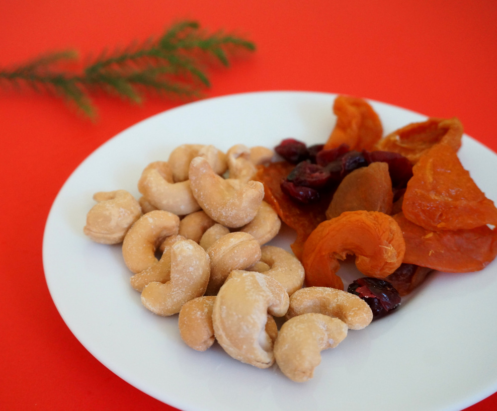 Dried fruit and nuts for holiday snacking