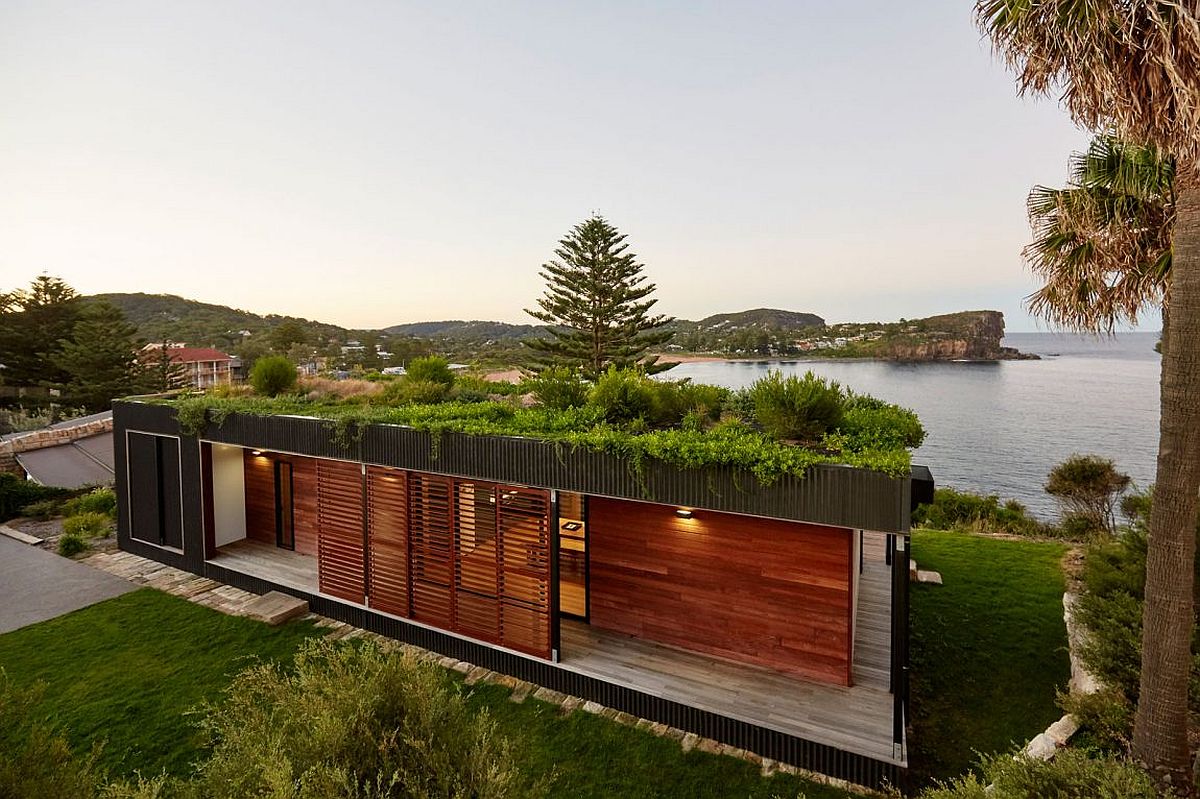 Contemporary Modular Home With Green Roof And Sustainable Style   Eco Friendly And Space Savvy Modular Home In Australia Overlooking Avalon Beach 