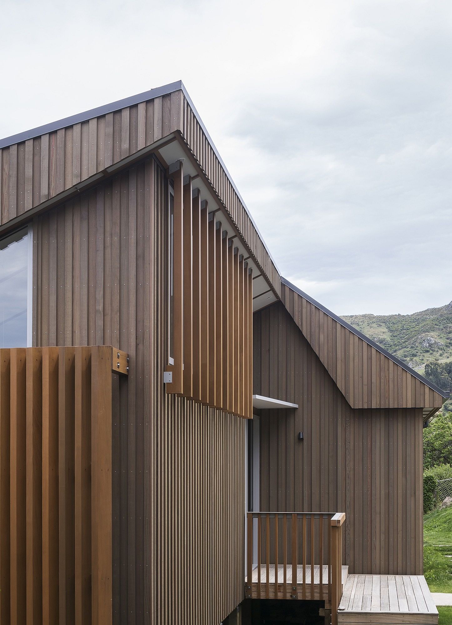 External timber frame of the home in New Zealand