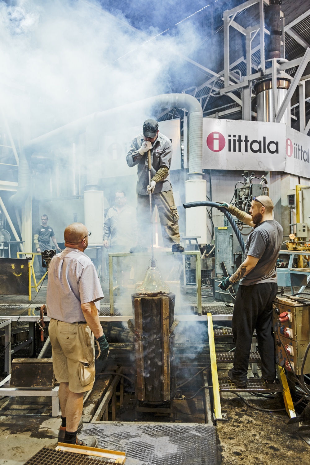 Glass-blowing at the Iittala factory.