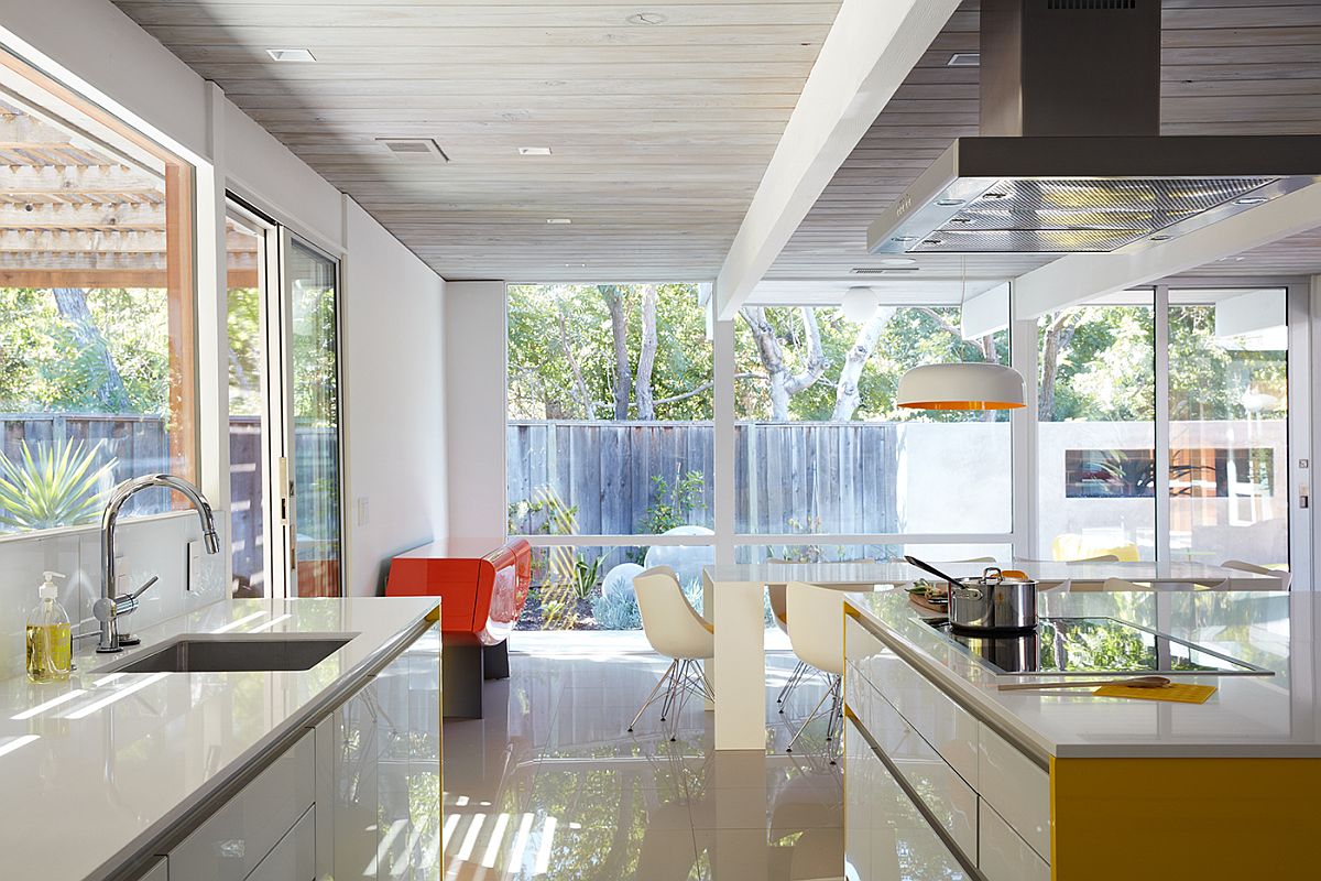 Glossy floor of the home in Silicon Valley adds to its allure