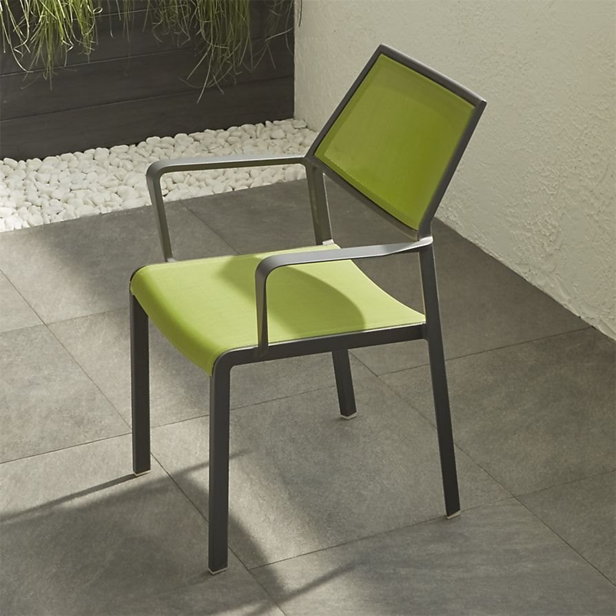 Green outdoor dining chair from Crate & Barrel