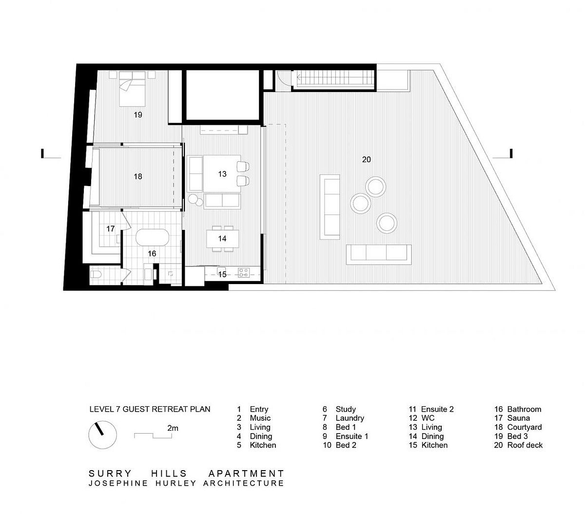 Guest level floor plan of renovated Aussie apartment