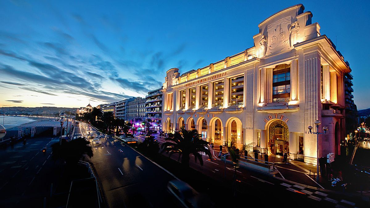 Iconic facade of Hyatt Regency Nice Palais de la Méditerranée