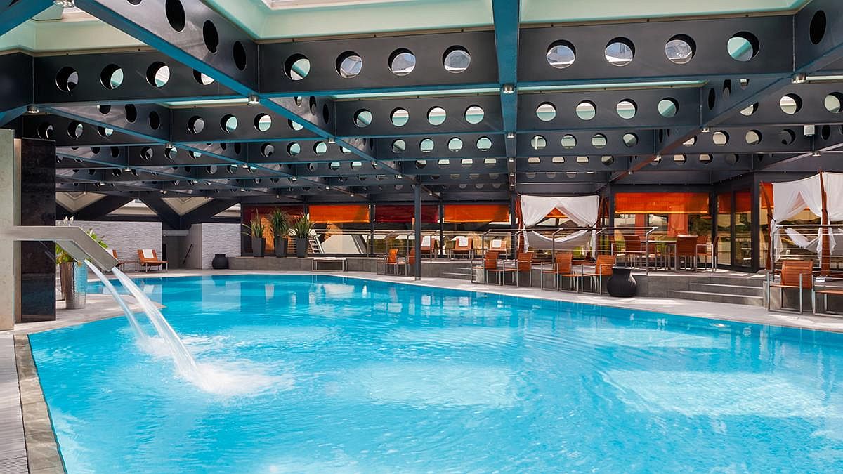 Indoor pool at the Grand Hotel Kempinski Geneva