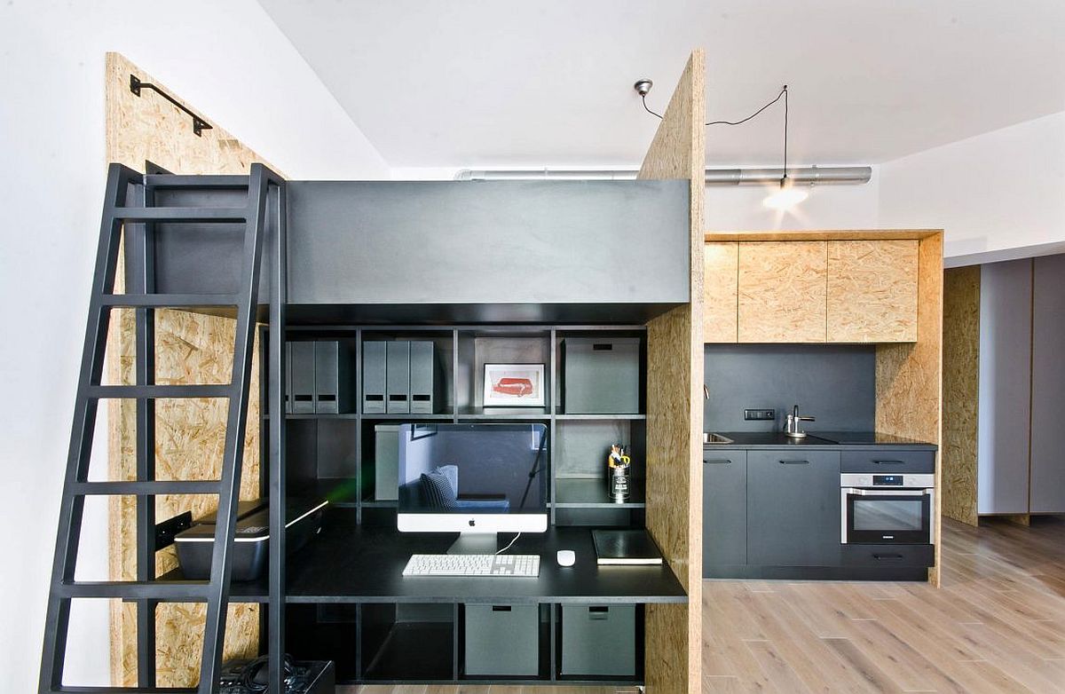 Loft bed, workstation, kitchen and kid's hideout rolled into one