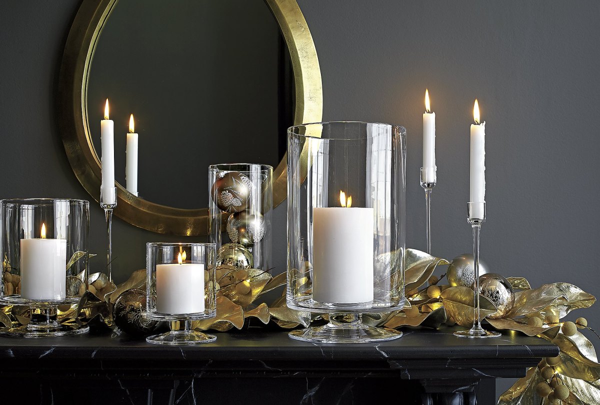 London Candle Holders and other decor from Crate & Barrel.