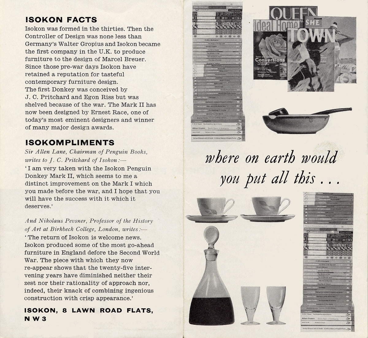 Isokon Penguin Donkey Mark 2 promotional leaflet.