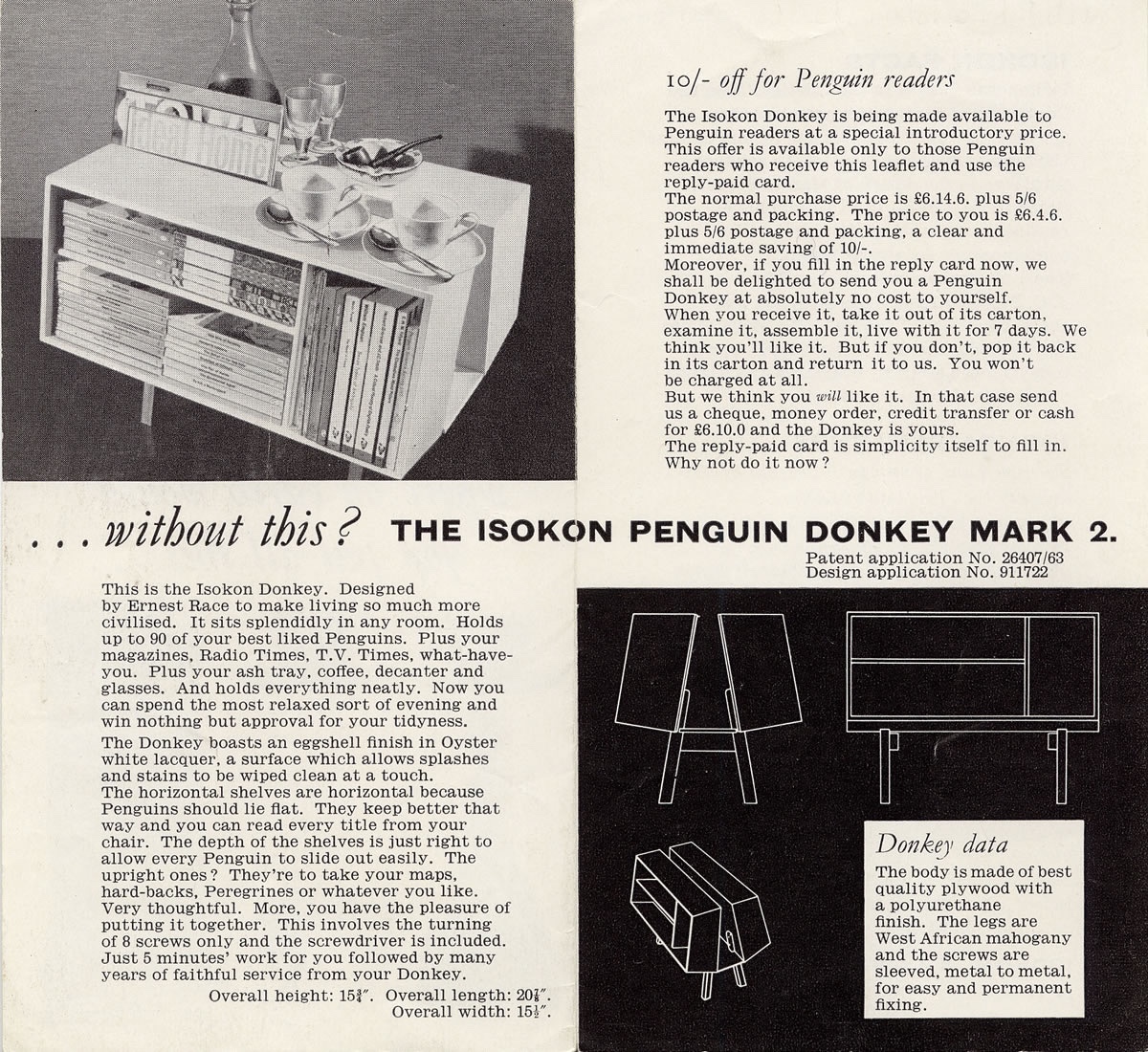 Isokon Penguin Donkey Mark 2 promotional leaflet.