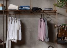 Metallic-frame-and-iron-rods-create-a-cool-industrial-wardrobe-217x155