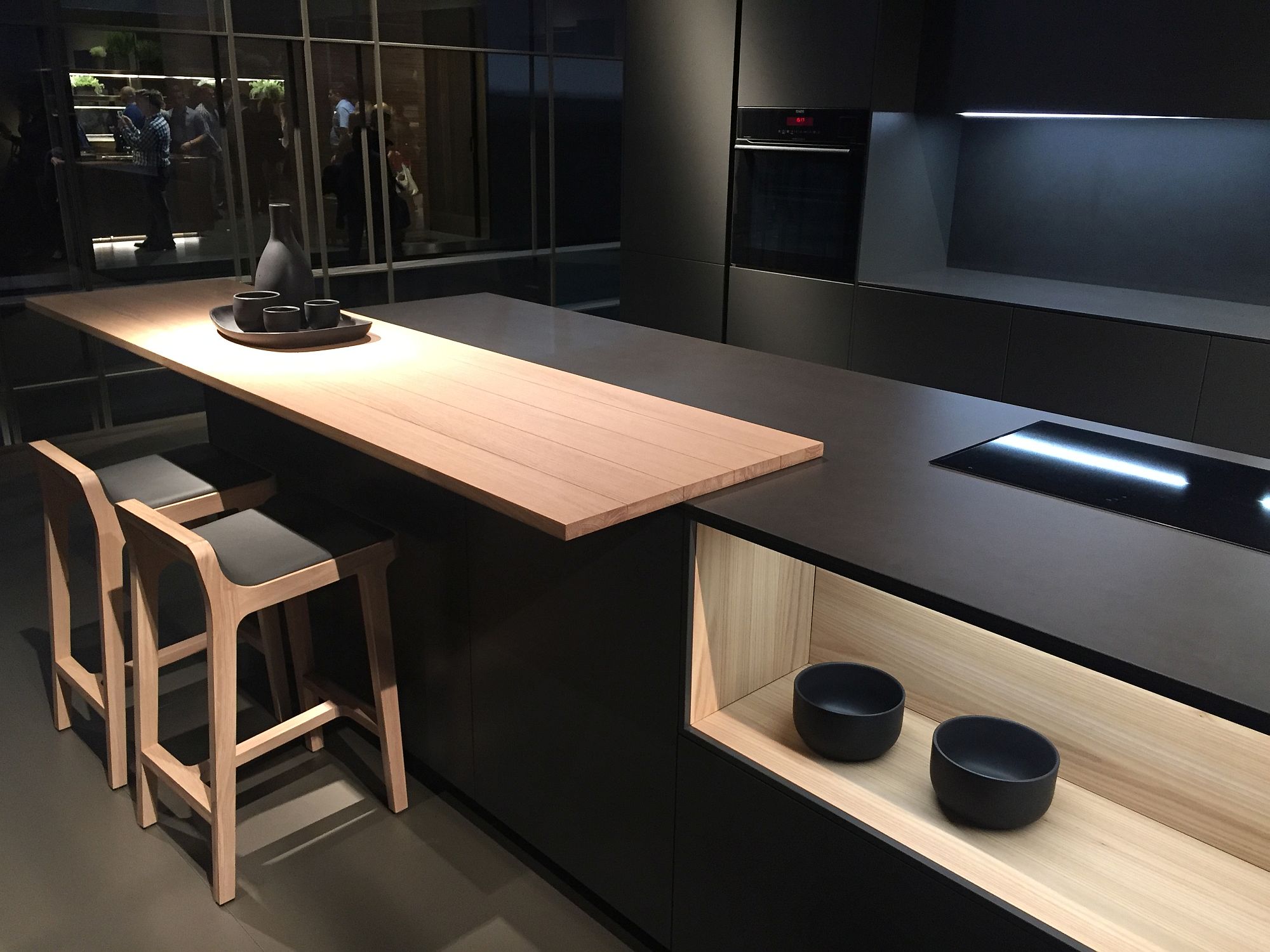 Modern kitchen island in gray