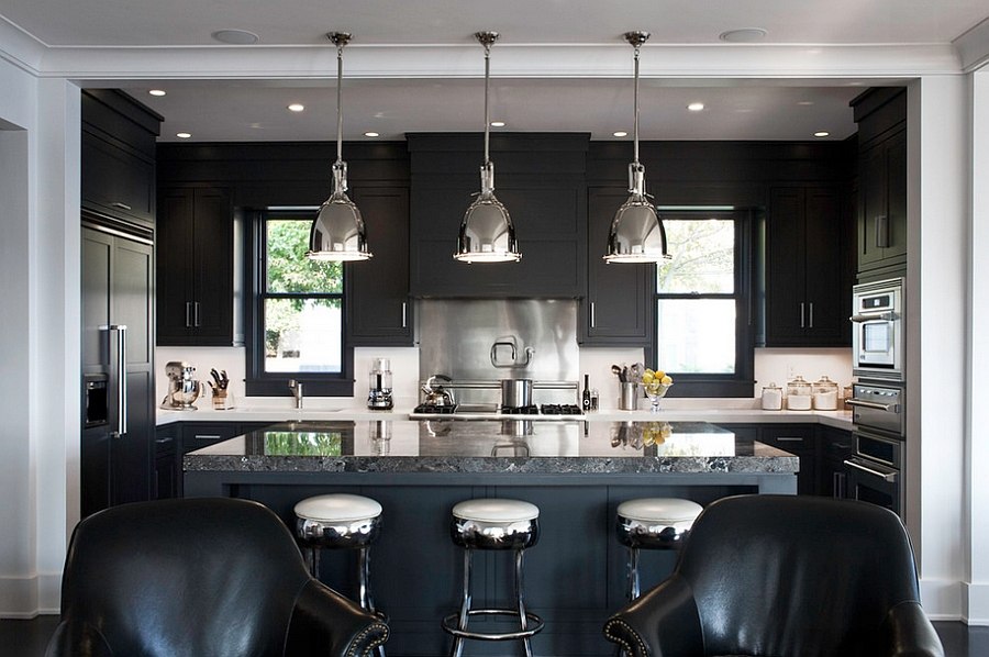 Think beyond white for the marble kitchen island worktop [Design: LDa Architecture & Interiors]