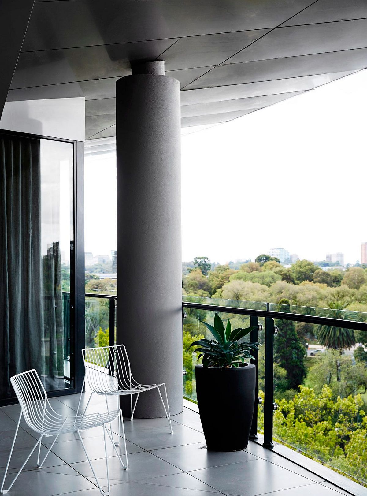 View of the city from the balcony of the revamped home in Melbourne