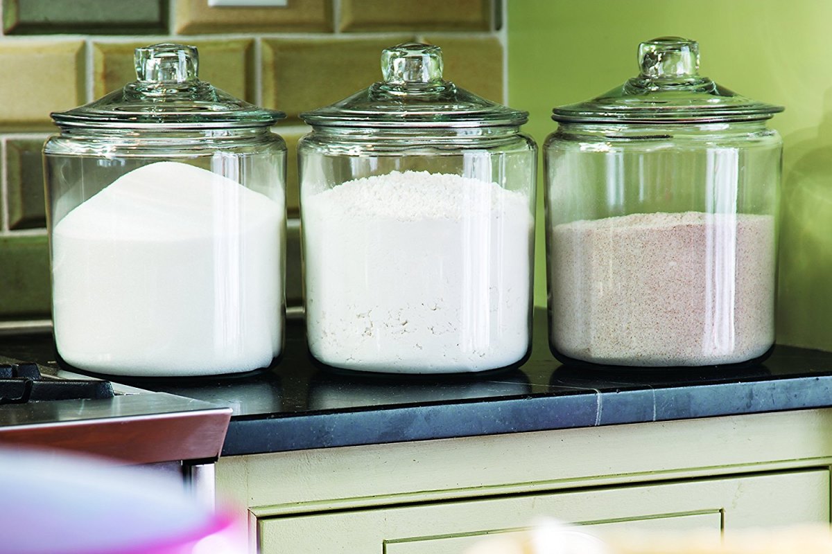 Anchor Hocking glass storage jars