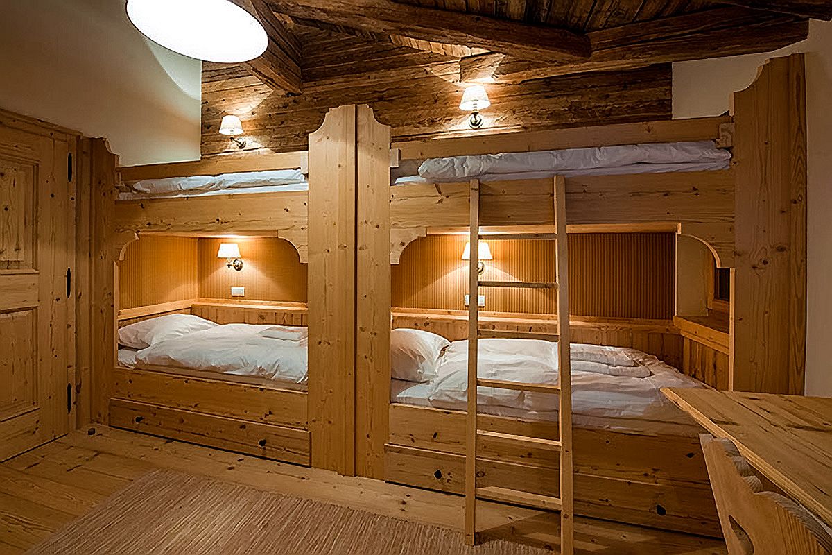 Bunk beds provide ample sleeping space for kids at the chalet