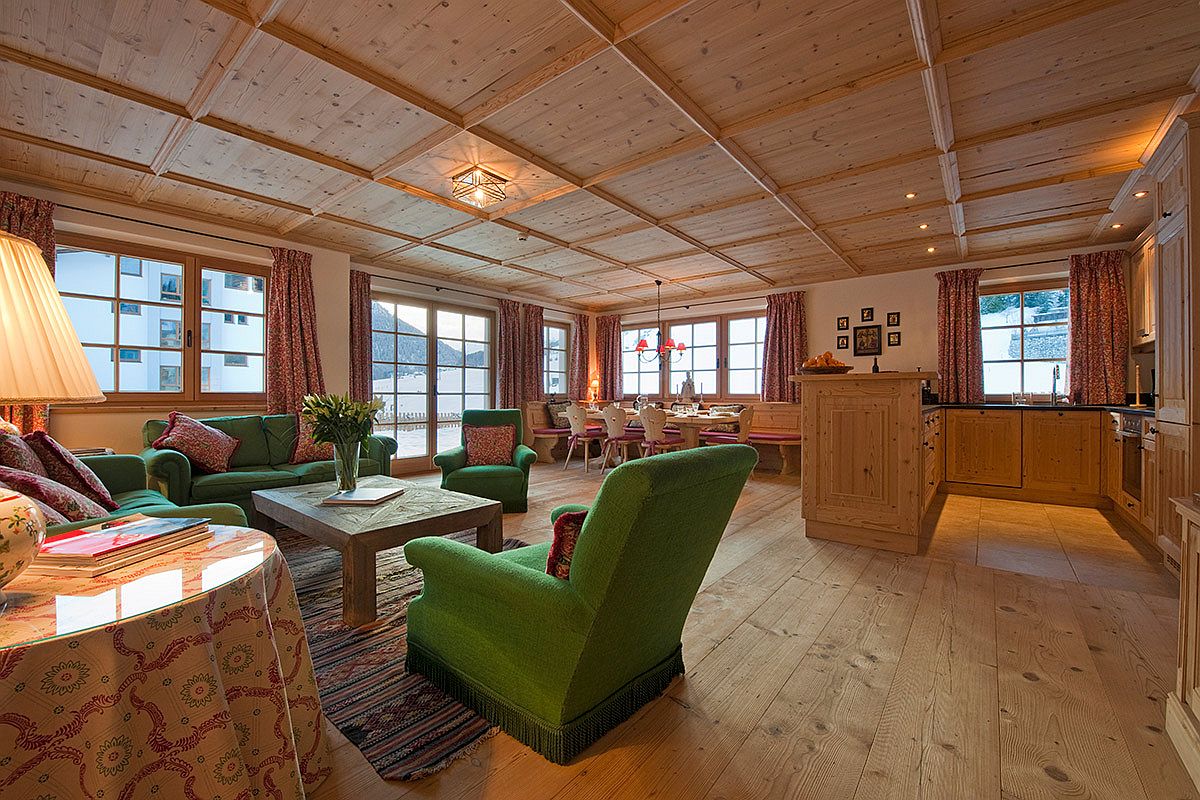 Classic chalet style interior at Alexandra