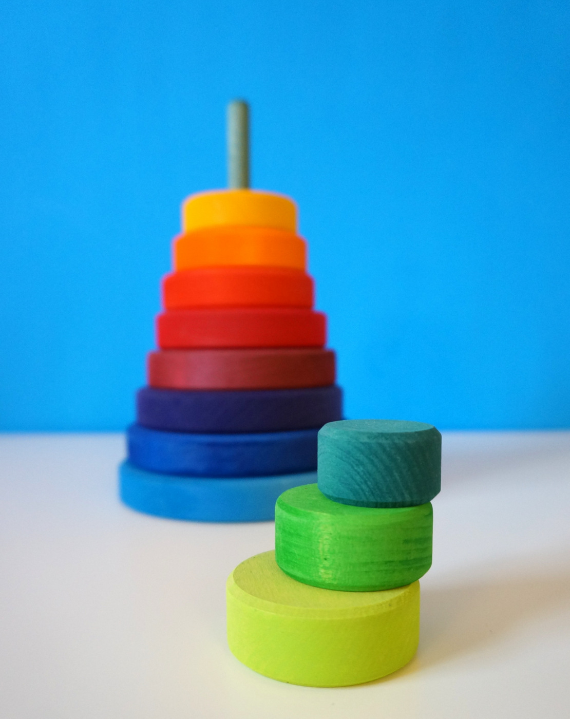Colorful fun with Grimm's Rainbow Stacker