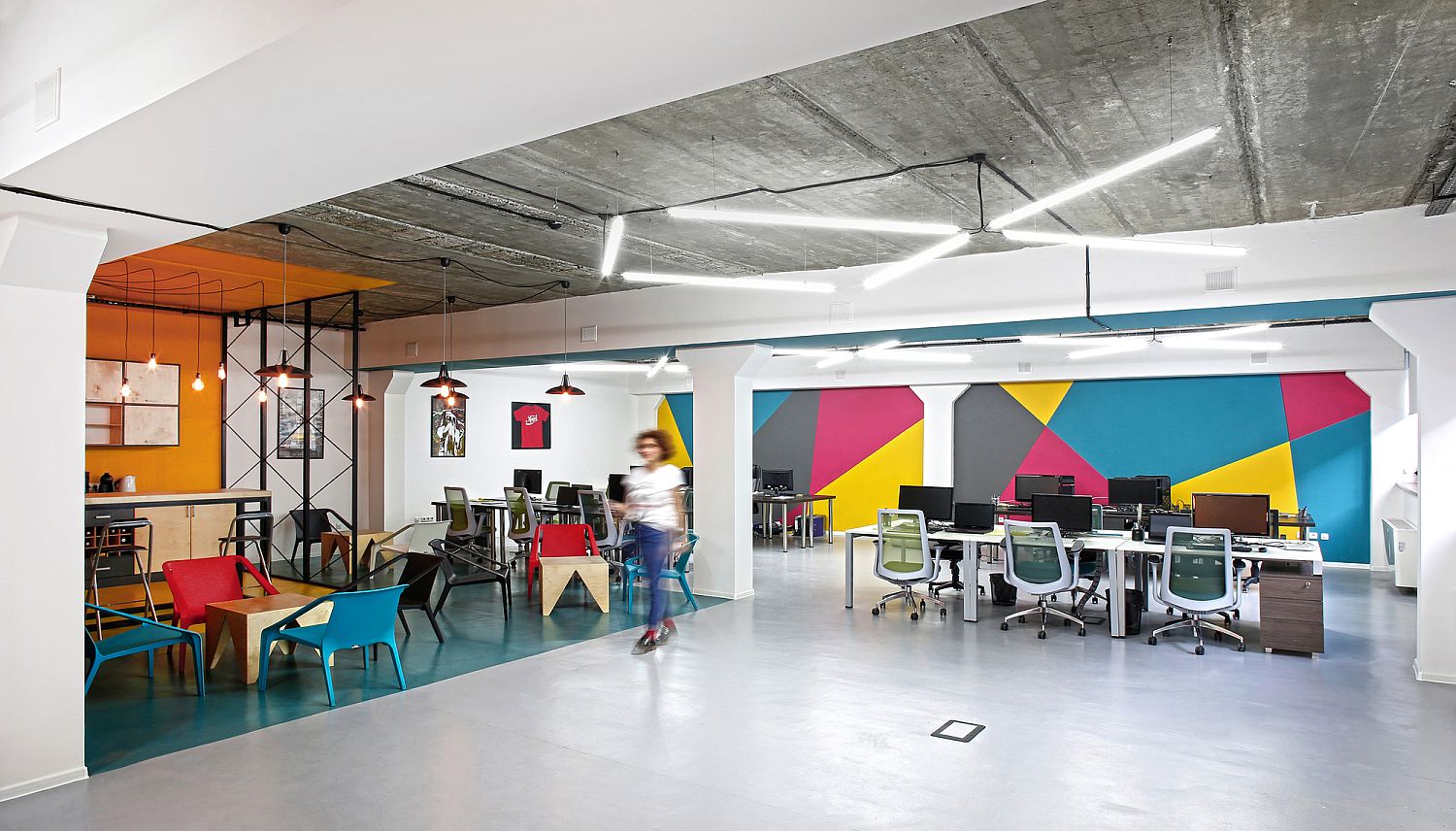 Colorful modern office space design