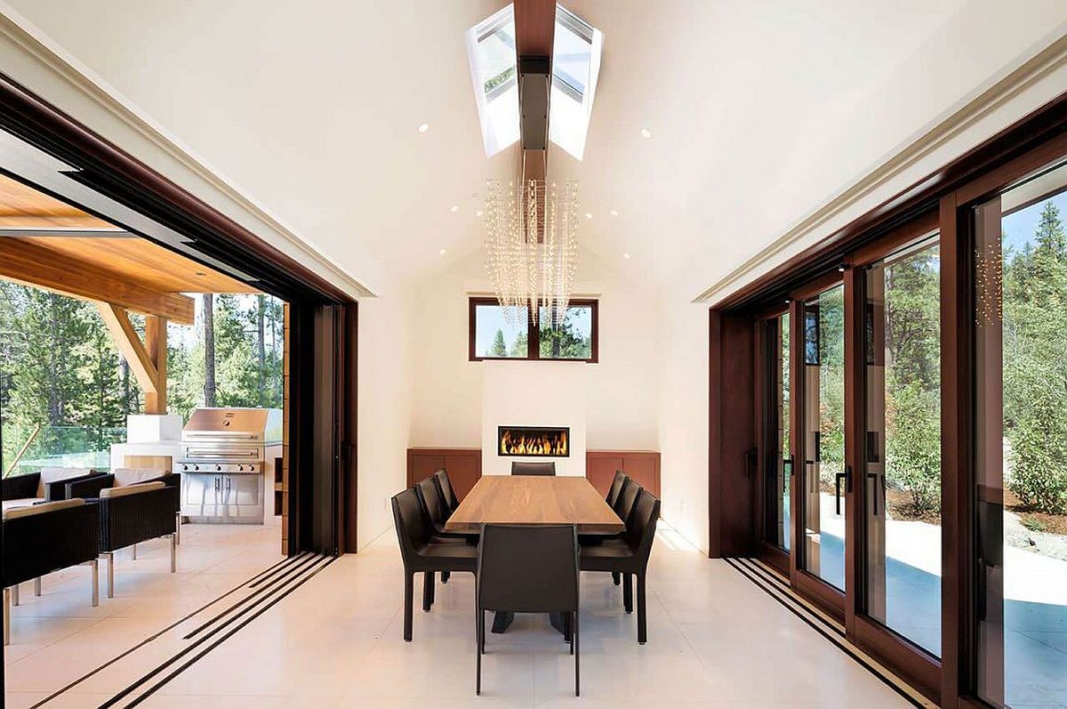 Dining room of the home with smart chandelier