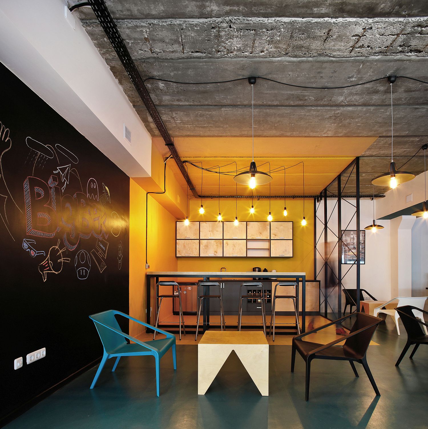 A World of Color and Creative Design Modern Industrial Office in