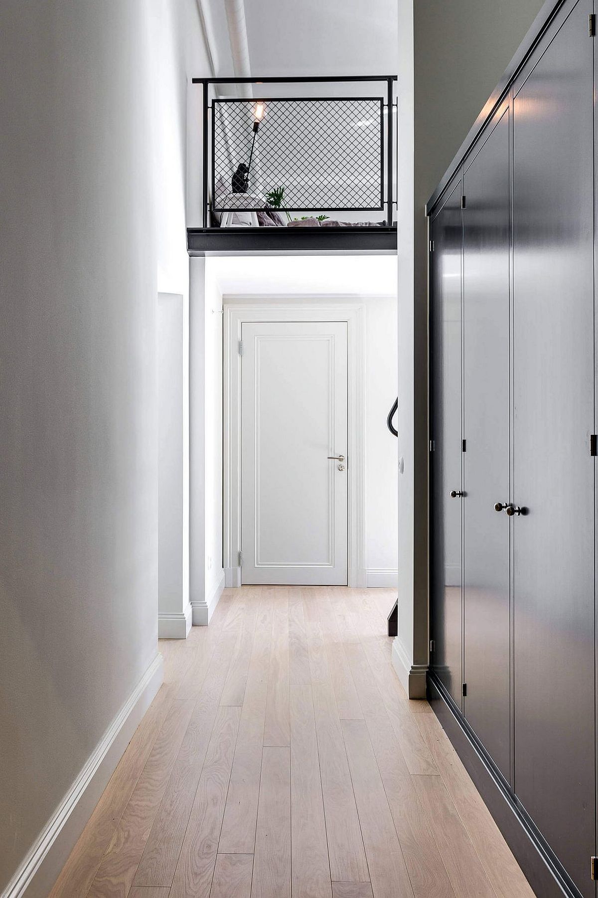 Entry to the modern Scandinavian apartment in Stockholm