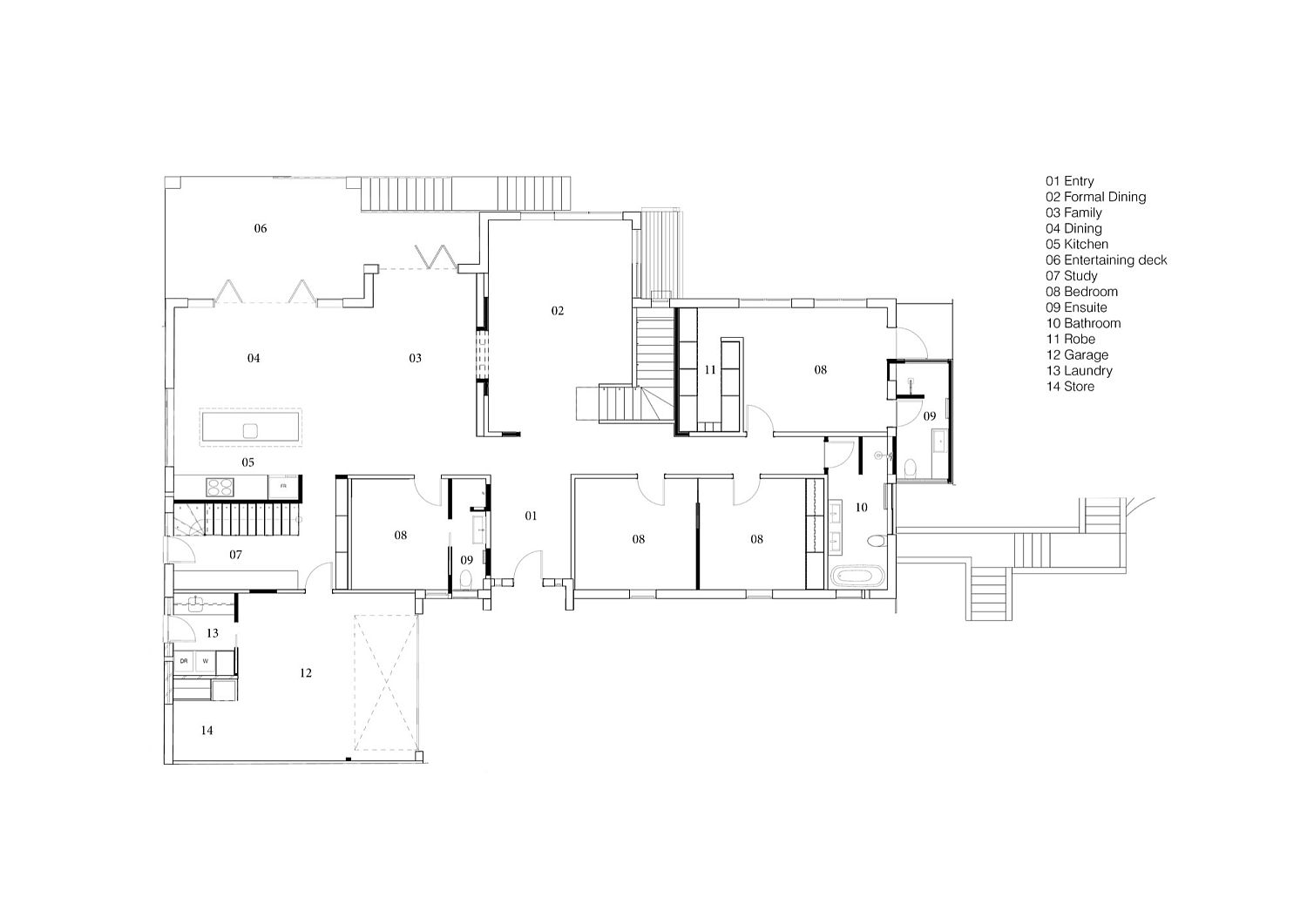 Floor plan of the revamped 1970s home in Australia