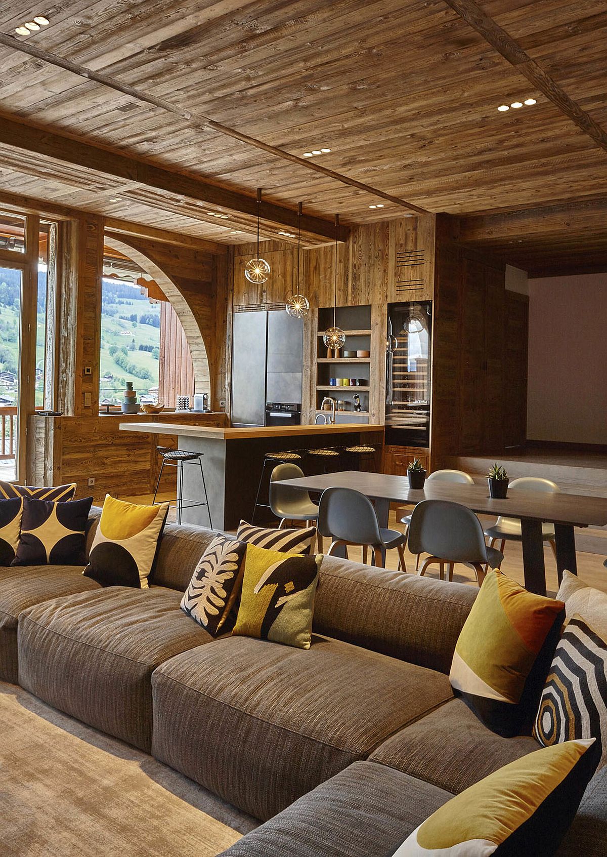 Hint of cottage style coupled with modernity at the Megeve home