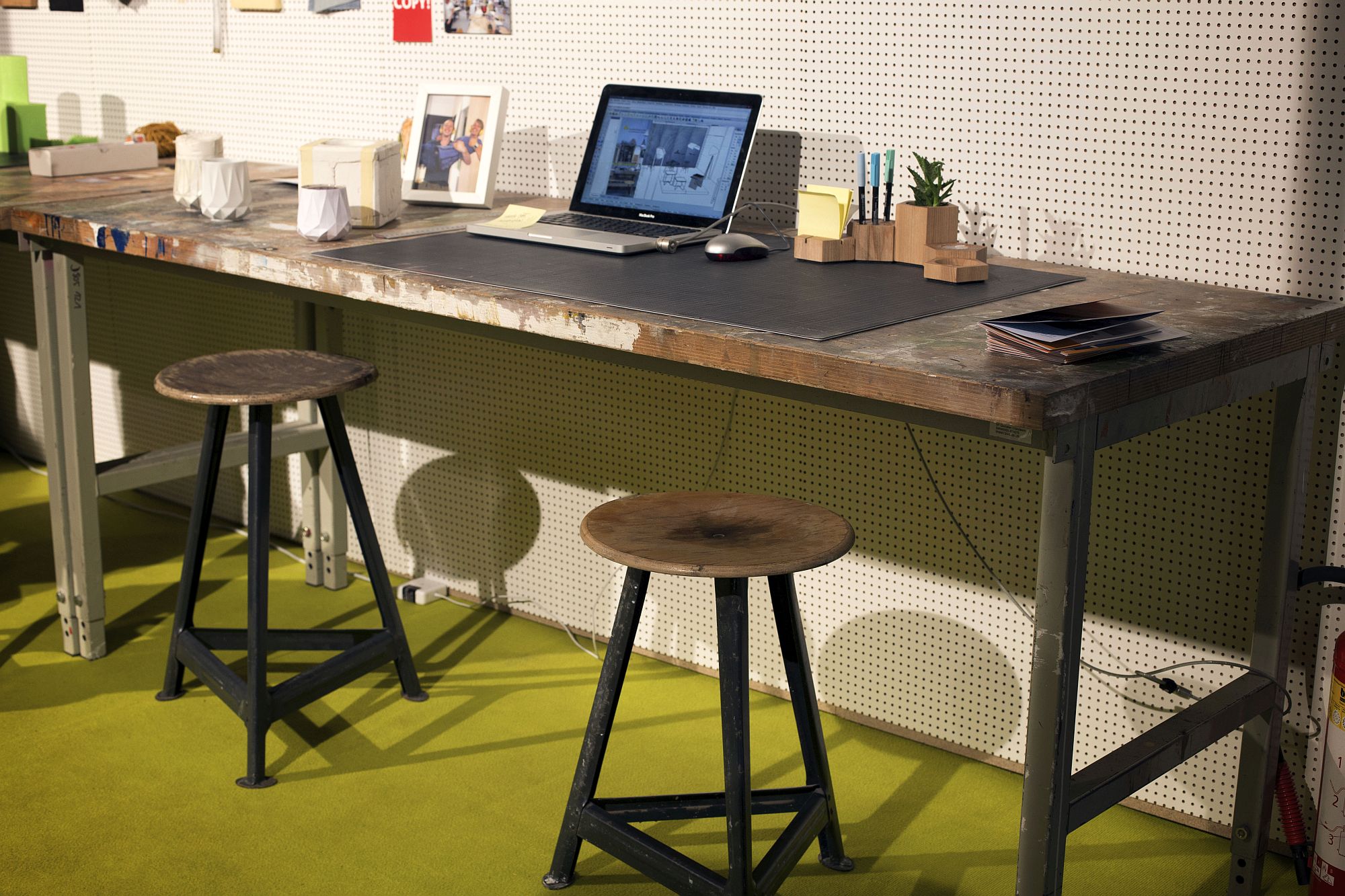 Industrial modern home office desik with a reclaimed appeal