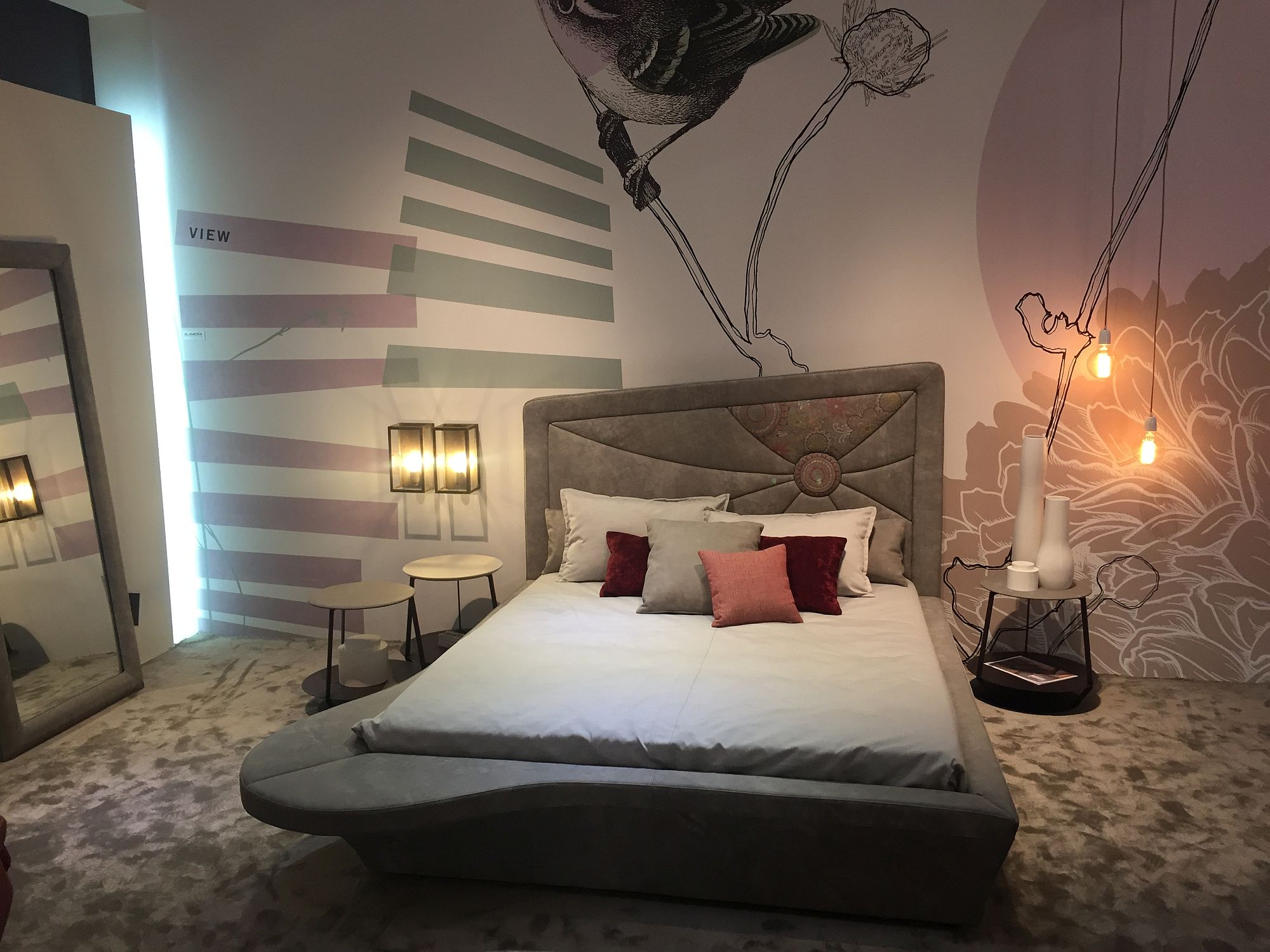 Ingenious bed design with headboard that offers an artistic twist