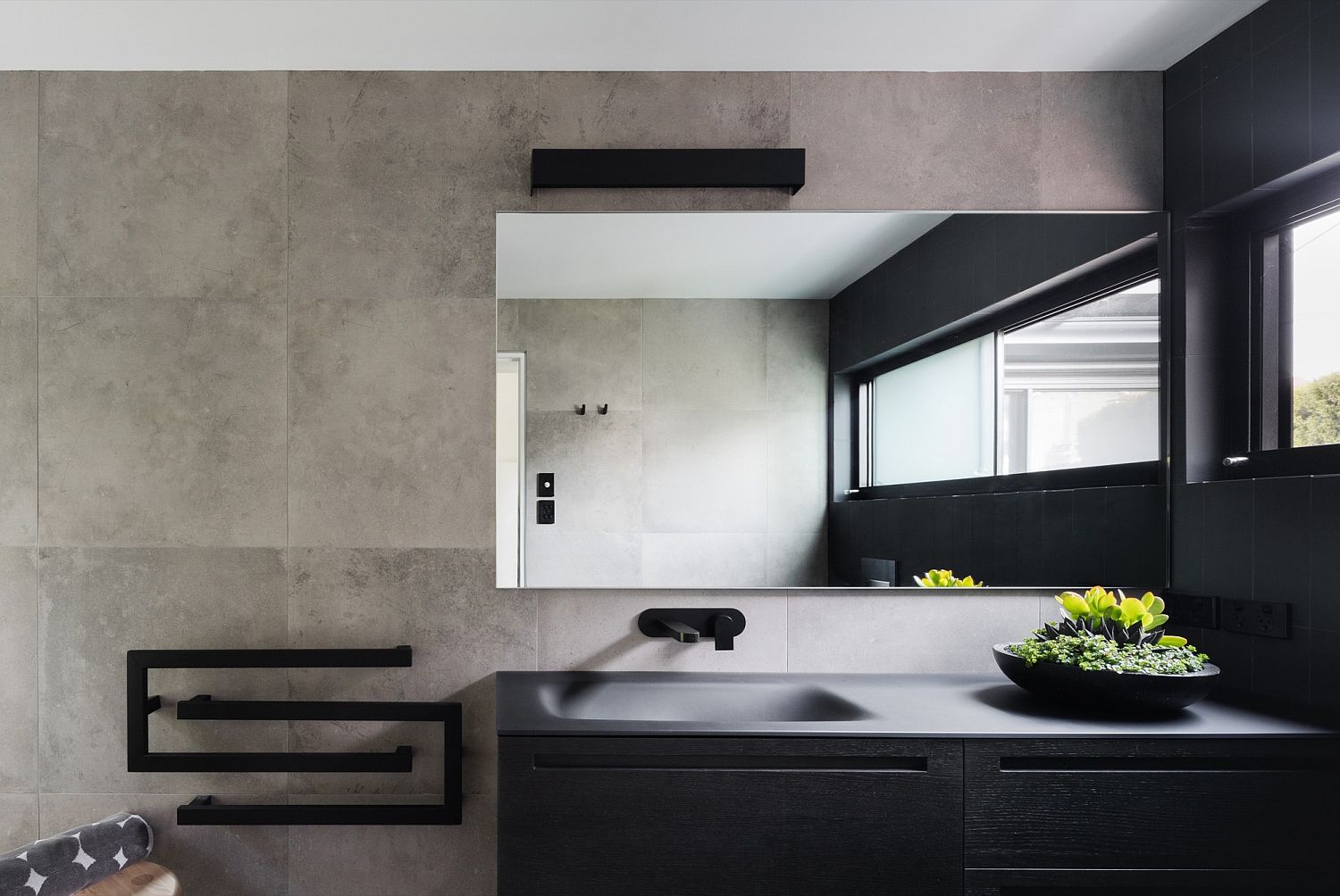 Minimal contemporary bathroom in gray