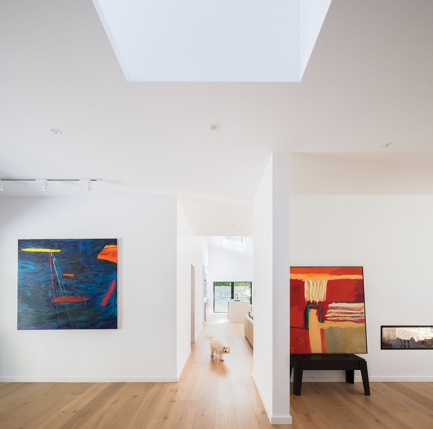 Modern artwork brings color to the contemporary interior