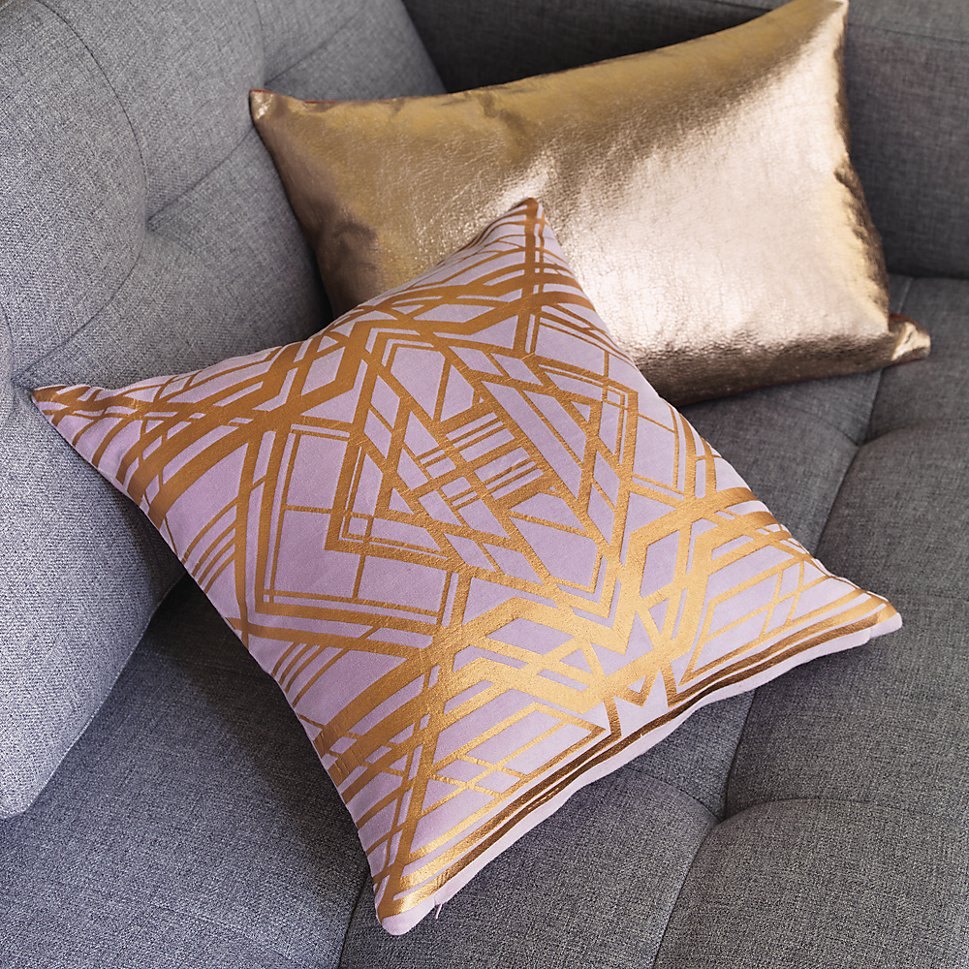 Rose gold pillows from CB2