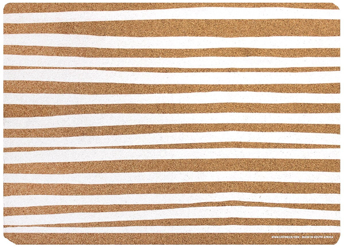 Striped cork placemats