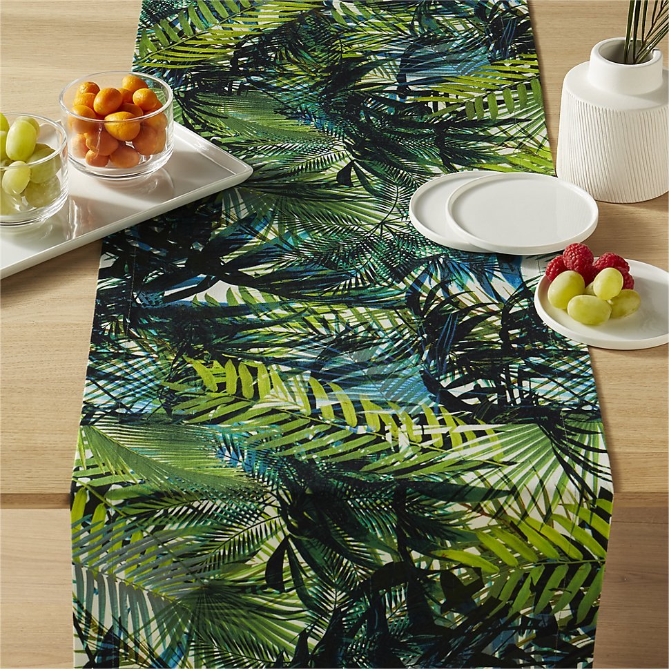 Tropical runner in shades of green