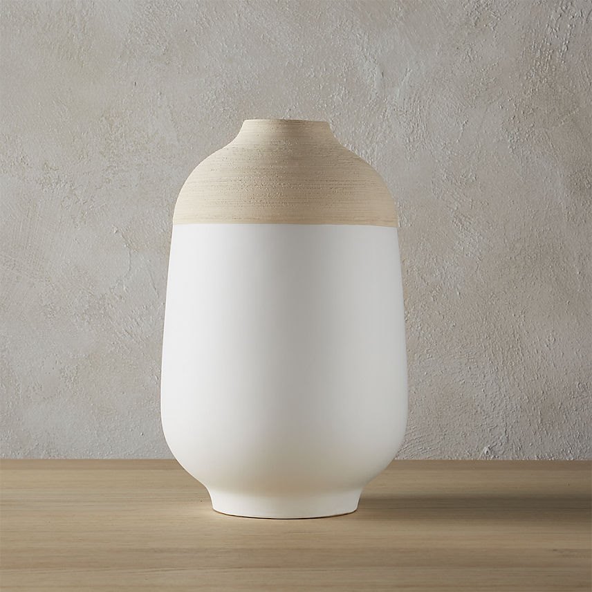 White modern vase with two-toned style