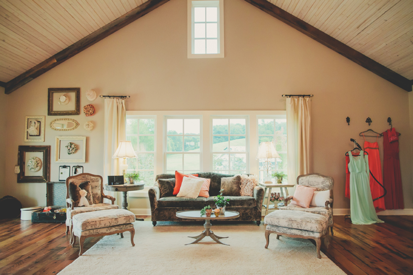 A big old-fashioned attic living room