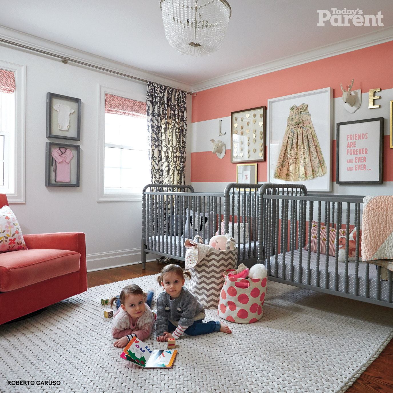 A nursery that is the perfect mix of neutral and hued