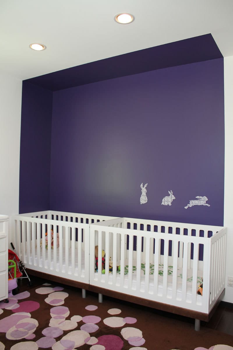 A simple and minimal twin nursery