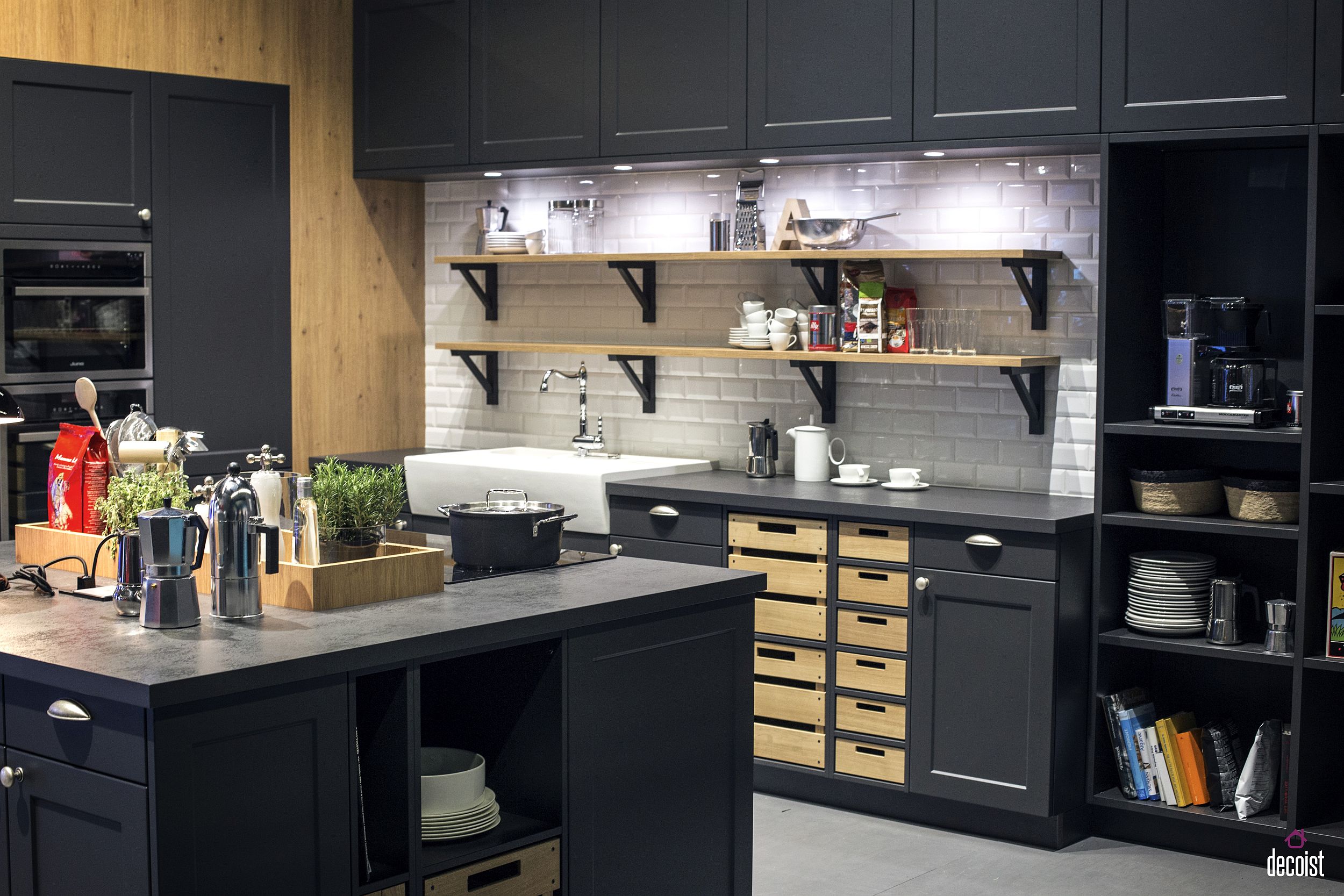 Beautiful kitchen fom Schuller has a classic modern vibe along with gray goodness