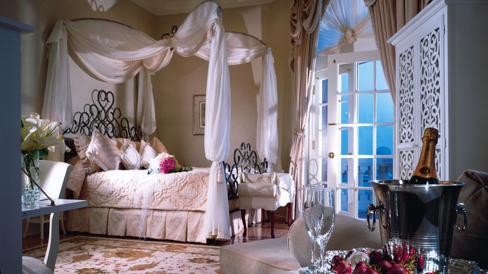 Bedroom with elegant styling and a touch of boho chic