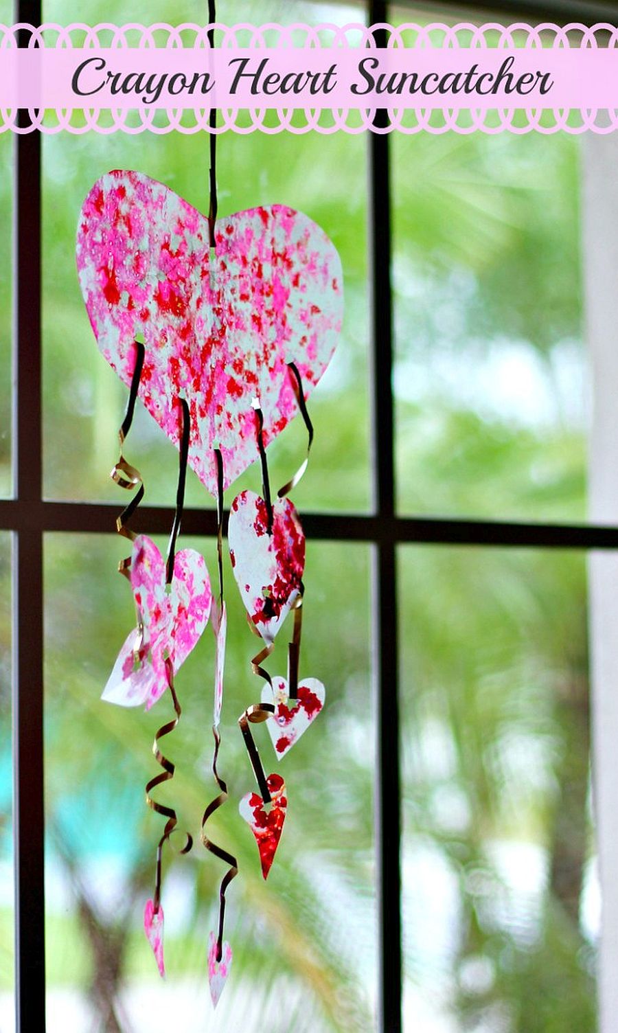 Colorful DIY Crayon Heart Suncatcher