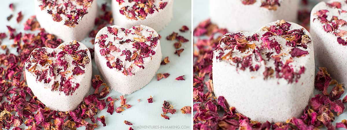 DIY Heart Bath Bombs