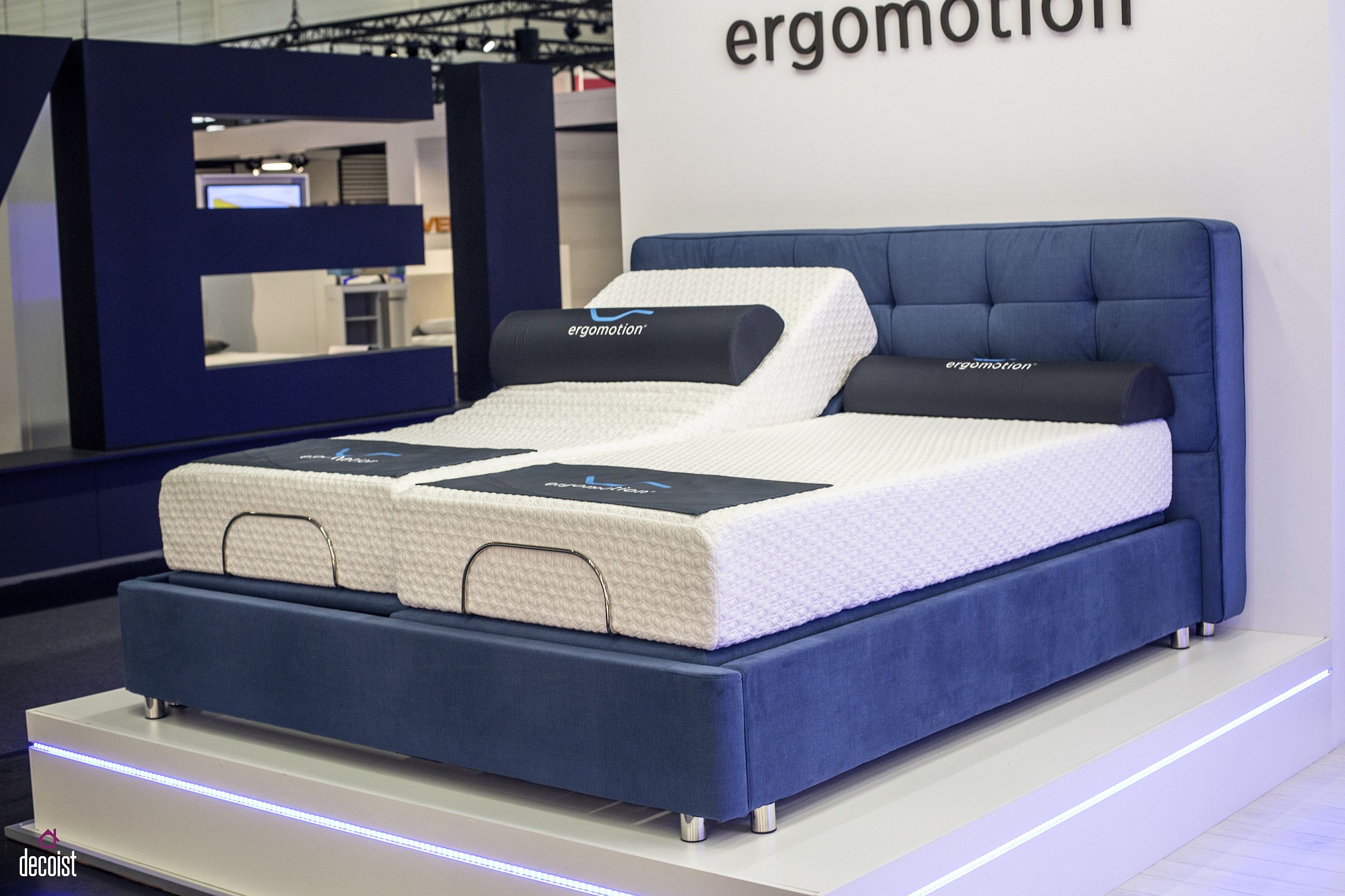 Ergomotion bed in gorgeous blue is both aesthetic and ultra-comfy