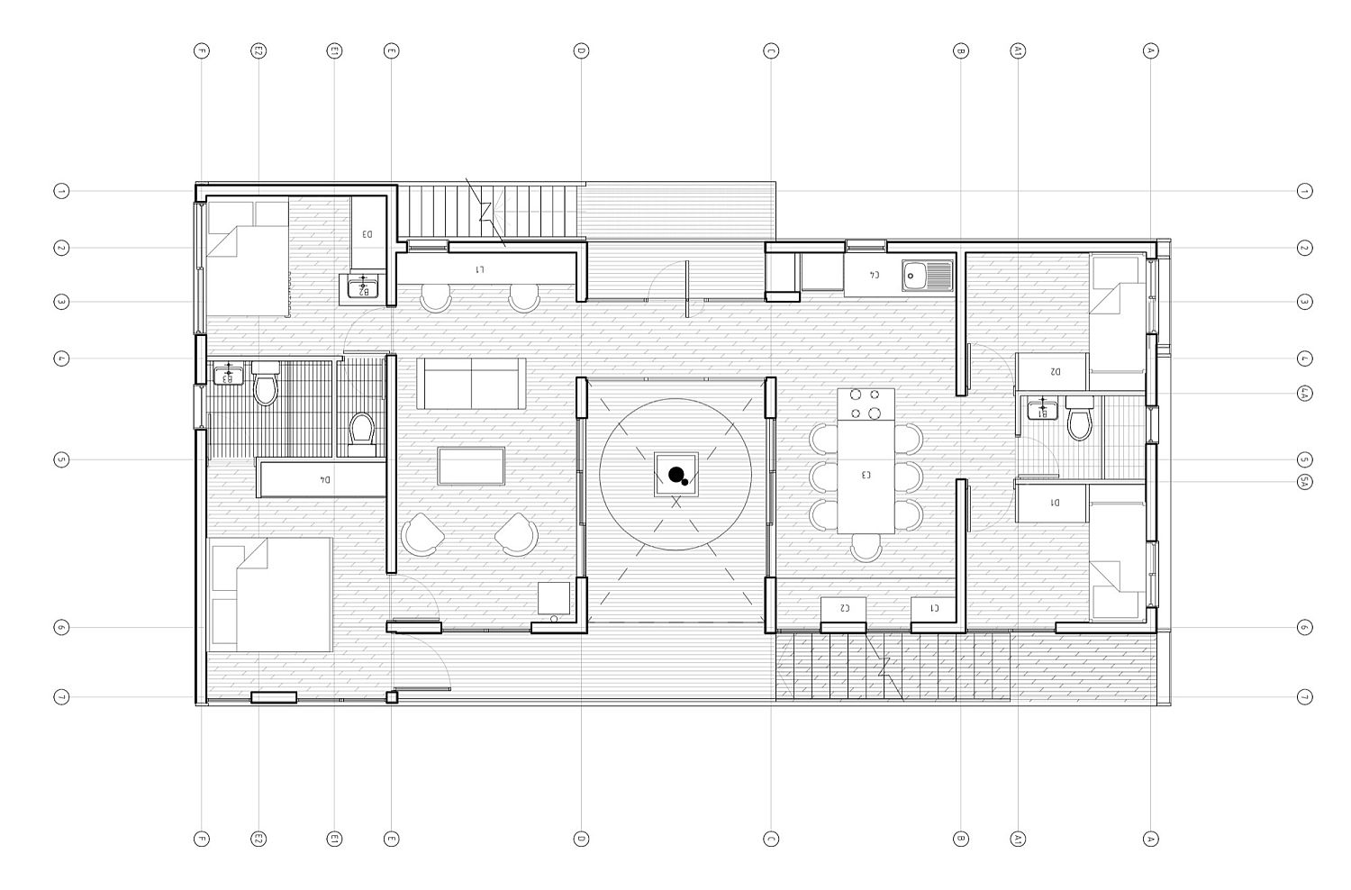 Floor plan of Folding House in Las Cabras, Chile