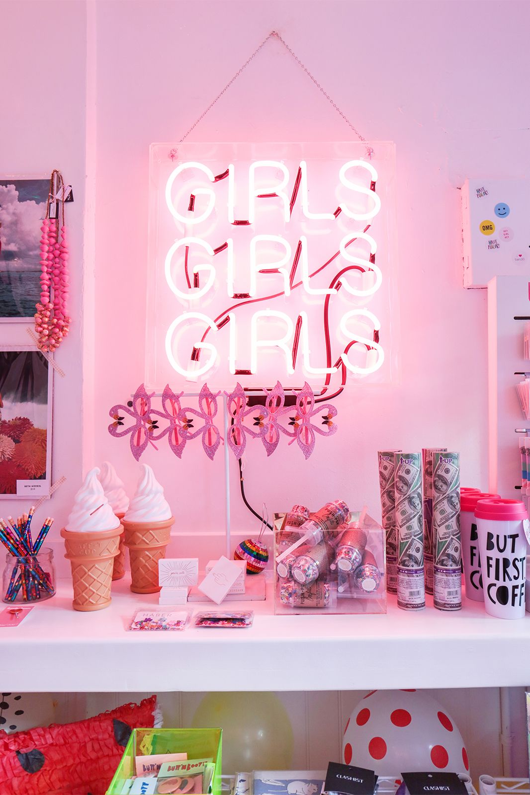 Girly pink neon sign