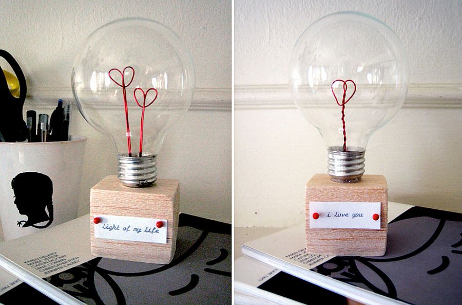 Gorgeous DIY Valentine Light Bulb