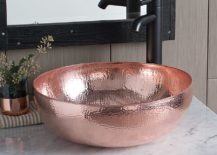 Hammered Copper variant of the fabulous Maestro Sink adds metallic sheen to the bathroom 217x155 Metallic Magic: 13 Ways to Bring Home Polished Copper and Nickel
