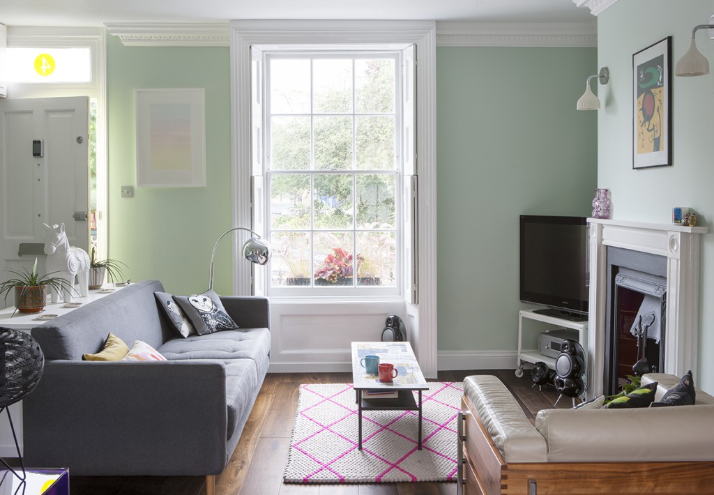 Mint is a sure and safe option to match your gray furniture