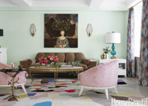 Mint-living-room-styled-in-old-fashioned-elements-and-contemporary-furniture-217x155