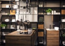 Modern industrial style kitchen shelving from Sachsenküchen 217x155 Practical and Trendy: 40 Open Shelving Ideas for the Modern Kitchen